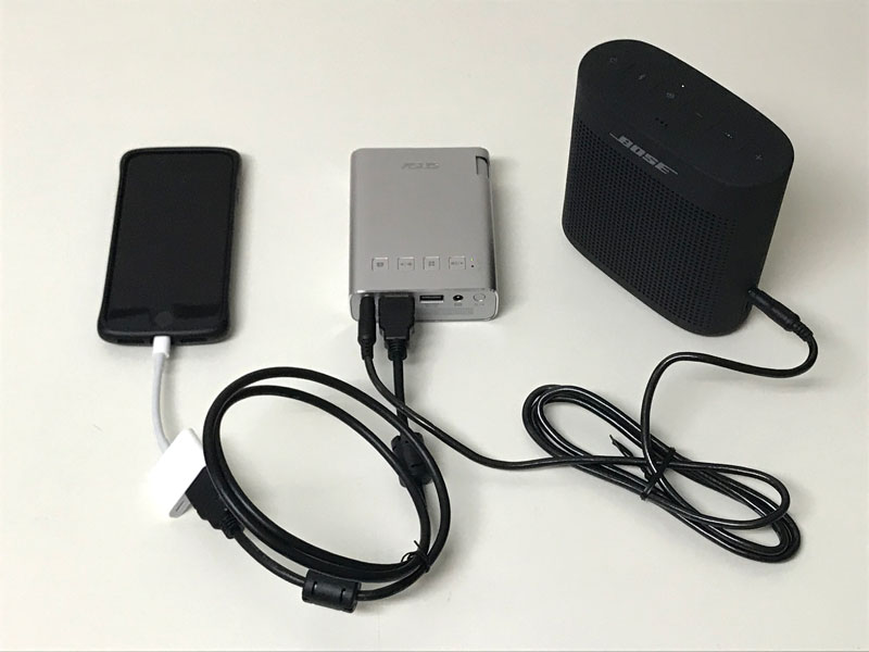 ASUS E1とBose SoundLink Color Bluetooth speaker IIを有線で接続する